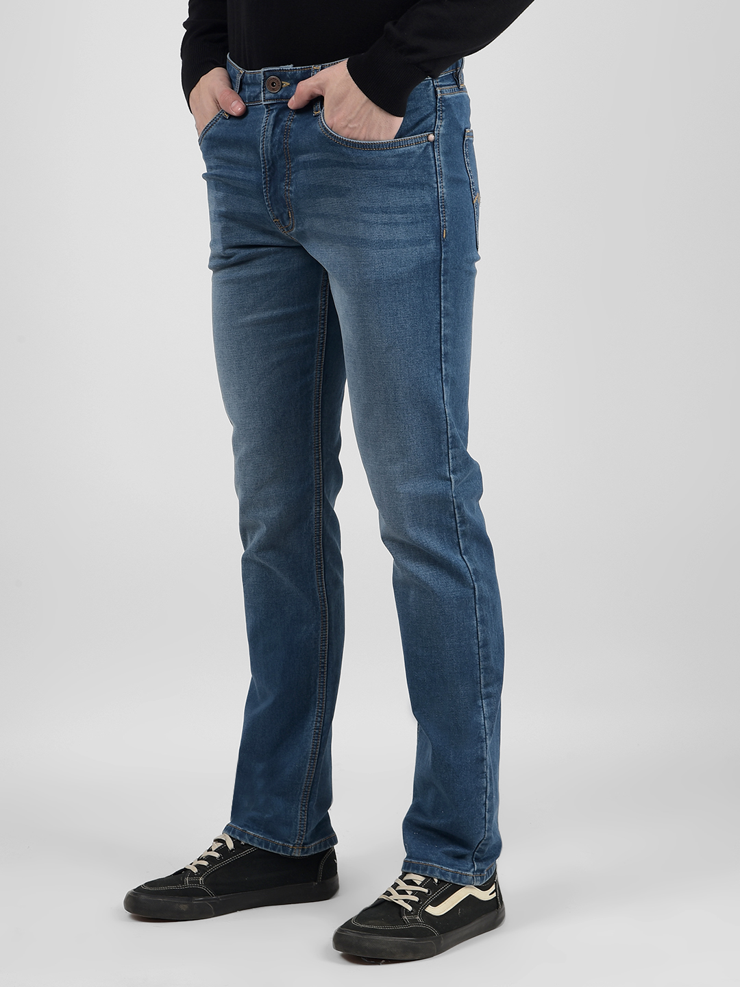 Numero Uno Men Solid Blue Jeans